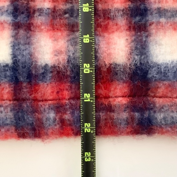 Madewell Nicolette Brushed Plaid Popover Top XS Wool Blend Pockets - Picture 8 of 13